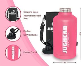 img 2 attached to Stay Hydrated On-the-Go with Jughead 64oz Stainless Steel Insulated Water Bottle - Complete with Sleeve and Adjustable Shoulder Strap!