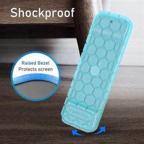 img 2 attached to 2-Pack Fintie Protective Case for Apple TV 4K 5th, 4th Gen Remote - Casebot 📺 (Honeycomb Series) Anti-Slip Shockproof Silicone Cover for Apple TV Siri Remote Controller (Black & Blue Glow)