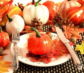 img 3 attached to 🎃 134-Piece Fall Pumpkin Decor: Artificial Autumn Gourds, Maple Leaves, Pine Cones - Harvest Halloween Thanksgiving Decorations