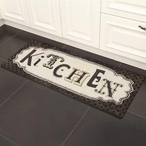img 3 attached to 🌱 Ukeler Нескользящий коврик для кухни: прочный резиновый ковролин в стиле античного коврика для шеф-повара - 20''x48''