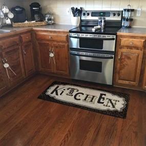 img 4 attached to 🌱 Ukeler Нескользящий коврик для кухни: прочный резиновый ковролин в стиле античного коврика для шеф-повара - 20''x48''