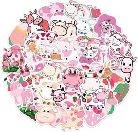 img 3 attached to 🍓 Strawberry Cow Stickers: Cute, Trendy, Waterproof Decals for Teen Girls - 50Pcs pack - Water Bottles, Laptops, Luggage, Phones, Computers, Skateboards