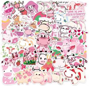img 1 attached to 🍓 Strawberry Cow Stickers: Cute, Trendy, Waterproof Decals for Teen Girls - 50Pcs pack - Water Bottles, Laptops, Luggage, Phones, Computers, Skateboards