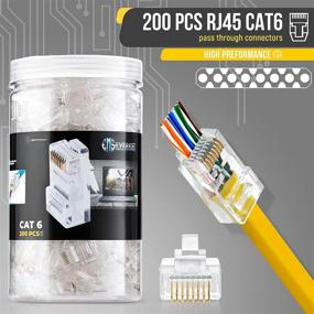 img 3 attached to 🔌 200-Pack Everest Media Solutions RJ45 Cat6 Pass Through Connectors - EZ Crimp Modular Plug for Solid or Stranded UTP Network Cable - Male Ethernet Connector End