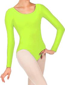 img 2 attached to Stylish and Comfortable Kids Childrens Girls Leotard: Long Sleeve Dance Ballet Gymnastics Basic Stretch