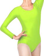 stylish and comfortable kids childrens girls leotard: long sleeve dance ballet gymnastics basic stretch логотип