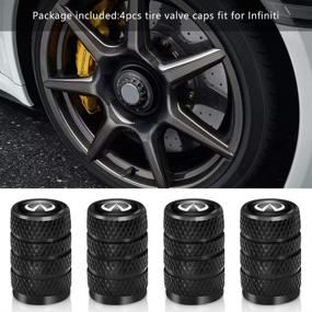 img 3 attached to 4 Pcs Metal Car Wheel Tire Valve Stem Caps For Infiniti QX50 Q50 Q70 Q70L Q60 QX30 QX60 QX80 Logo Styling Black Decoration Accessories