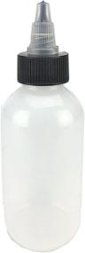 img 1 attached to 🧴 Hobbyland Squeeze Bottles - LDPE Plastic Bottles, Natural Boston Round Bottles + Black & Natural Twist Caps (4oz, Pack of 6)