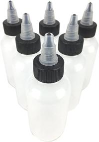 img 3 attached to 🧴 Hobbyland Squeeze Bottles - LDPE Plastic Bottles, Natural Boston Round Bottles + Black & Natural Twist Caps (4oz, Pack of 6)