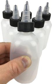 img 2 attached to 🧴 Hobbyland Squeeze Bottles - LDPE Plastic Bottles, Natural Boston Round Bottles + Black & Natural Twist Caps (4oz, Pack of 6)