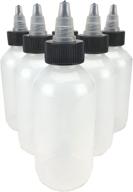 🧴 hobbyland squeeze bottles - ldpe plastic bottles, natural boston round bottles + black & natural twist caps (4oz, pack of 6) логотип