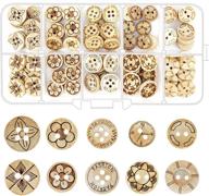 🧵 100pcs 10 styles exquisite wooden buttons: decorative wood button assortment for diy sewing, crafts, clothes, knitting crochet logo