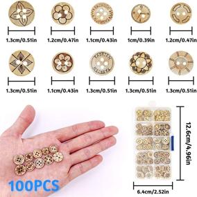 img 3 attached to 🧵 100pcs 10 Styles Exquisite Wooden Buttons: Decorative Wood Button Assortment for DIY Sewing, Crafts, Clothes, Knitting Crochet