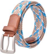 cp002 men's accessories: stylish elastic 👔 braided leather stretch belts in assorted colors логотип