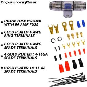 img 2 attached to 🔌 TOPSTRONGGEAR True 4 AWG Amplifier Subwoofer Installation Kit - Complete 4 Gauge Wiring Wire Install Cables