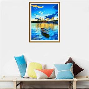 img 2 attached to 🎨 Yomiie 2 Pack 5D Diamond Painting Cloud Tree Sunset Lake Boat Full Drill Kit - Colorful Landscape Dusk Paint with Diamonds Art Set (12x16 inch) - DIY Arts Crafts
