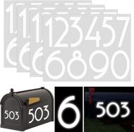 highly reflective mailbox numbers - 40pcs 3 inch white decals for modern outdoor mailboxes - waterproof adhesive stickers for house address, trash cans, signs, doors, and more! логотип