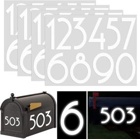img 4 attached to Highly Reflective Mailbox Numbers - 40PCS 3 Inch White Decals for Modern Outdoor Mailboxes - Waterproof Adhesive Stickers for House Address, Trash Cans, Signs, Doors, and More!