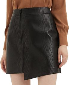img 4 attached to Womens Leather Casual Irregular Bodycon