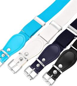 img 1 attached to 👦 Convenient and Stylish: Tatuo 4-Piece Kids Adjustable Elastic Belt with Leather Closure for Trendy Girls and Boys in Assorted Colors