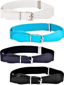 img 4 attached to 👦 Convenient and Stylish: Tatuo 4-Piece Kids Adjustable Elastic Belt with Leather Closure for Trendy Girls and Boys in Assorted Colors