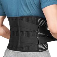 🌍 relieve lower back pain with freetoo back braces - breathable 6 stays lumbar support belt for men/women at work, sciatica relief with anti-skid mesh (l) логотип