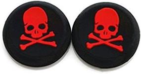 img 4 attached to 🎮 Red Skull Thumb Stick Grips Cap Cover for PS4, XBOX ONE, XBOX 360, PS3, PS2 - Vivi Audio Joystick Thumbsticks Caps