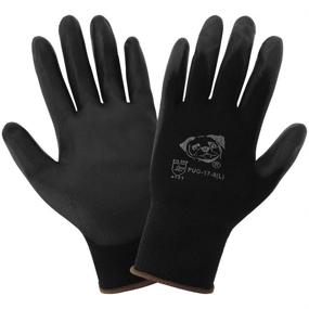 img 4 attached to 🧤 Premium Black Nylon Gloves with Polyurethane Coated Palm - Large Size (12 Pair/Pkg) by Global Glove PUG-17-L