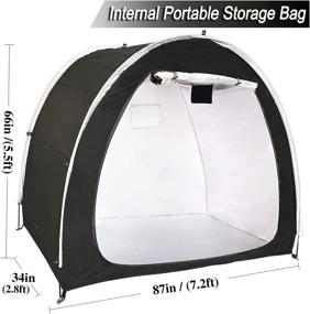 img 3 attached to 🚴 Waterproof Bike Tent Storage Shed: Portable Outdoor Bicycle Cover - Foldable & Spacious - Ideal for Camping, Garden Tools, Motorcycle - 210d Silver Coated Oxford Cloth - Space Saving & Durable - Large Size (Black)