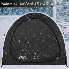 img 1 attached to 🚴 Waterproof Bike Tent Storage Shed: Portable Outdoor Bicycle Cover - Foldable & Spacious - Ideal for Camping, Garden Tools, Motorcycle - 210d Silver Coated Oxford Cloth - Space Saving & Durable - Large Size (Black)