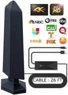 [2021 model] digital amplified indoor tv antenna – powerful signal booster for 270+ miles 📺 range support, 4k full hd smart and older tvs with 9.8ft coaxial cable, unique tv accessories logo