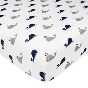 img 2 attached to 🐳 American Baby Company 100% Natural Cotton Fitted Crib Sheet Set, Navy Whale/Grey Zigzag, Pack of 2 - For Standard Crib & Toddler Mattresses, Boys & Girls