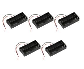 img 3 attached to 🔋 Karcy 2-Slots Wired Battery Holder Case for 2 x 18650 Batteries (5 Pack) - Spring Clip Box, 3.7V, 2 Cell