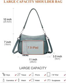 img 1 attached to Натуральные кожаные сумки через плечо для женщин: сумка-хобо OVER EARTH "Small Shoulder Hobo Purse