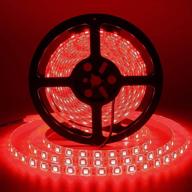 🔴 supernight 16.4ft waterproof red led strip light 5050 for bedroom, tv, christmas, party, car, boat – brighter 300 leds smd 5050 in comparison to smd 2835 logo