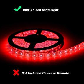 img 2 attached to 🔴 SuperNight 16.4ft Waterproof Red LED Strip Light 5050 for Bedroom, TV, Christmas, Party, Car, Boat – Brighter 300 LEDs SMD 5050 in comparison to SMD 2835