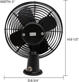 img 2 attached to Facon 12V Car Fan: Powerful RV Cooling Fan with Switch – Heavy Duty Black Metal Fan for Auto Truck, Car, RV, Camper, Trailer, Buses, and Boats