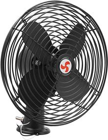 img 4 attached to Facon 12V Car Fan: Powerful RV Cooling Fan with Switch – Heavy Duty Black Metal Fan for Auto Truck, Car, RV, Camper, Trailer, Buses, and Boats