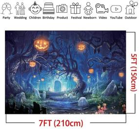 img 1 attached to 🎃 CYLYH 7X5FT Halloween фон: Тыквенные фонари, ужасно жуткая ночная тема для фотографии, украшение для вечеринки и Хэллоуин празднеств.