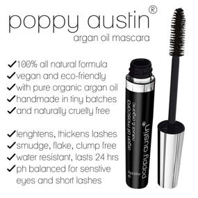 img 2 attached to 🌿 Poppy Austin Vegan Mascara - Gentle, Hypoallergenic, Cruelty-Free, Organic, All-Natural with Argan Oil - Sensitive Eyes Friendly - Black 0.31 fl oz