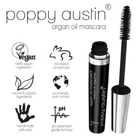 img 3 attached to 🌿 Poppy Austin Vegan Mascara - Gentle, Hypoallergenic, Cruelty-Free, Organic, All-Natural with Argan Oil - Sensitive Eyes Friendly - Black 0.31 fl oz