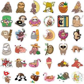 img 2 attached to 🦥 Sloth Stickers Pack: 100pcs Water Bottle Decals for Girls, Teens, Women - Waterproof Vinyl Sloth Gifts for Hydroflask, Laptop, Bike Helmet, Phone - Travel-friendly Sloth Sticker Collection for MacBook, Ipad & More!
