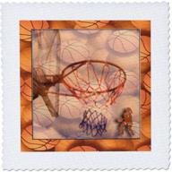 3drose qs_34259_7 playing basketball quilt 18 inch logo