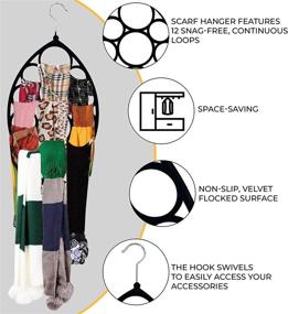 img 2 attached to 🧣 Petenina Scarf Hanger Organizer - Closet Scarf Organizer - Hijab Hanger for Closet – Space Saving Hijab Organizer, Scarves Hanger, Stole Hanger &amp; More!