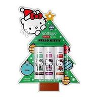 softlips limited edition hello kitty holiday lip balm trio - chocolate mint, gingerbread, sugar plum 0.15 oz / 4.2 g logo