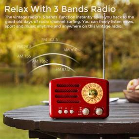 img 2 attached to 📻 PRUNUS J-160 Transistor AM FM Radio Small Portable Retro Radio with Bluetooth, Rechargeable Battery Operated, TF Card AUX USB MP3 Player (Red) - Ultimate Music Experience!