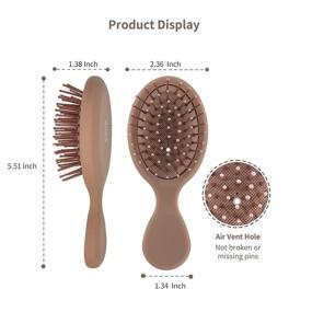 img 2 attached to RHOS Mini Travel Hair Brush - Pocket Detangler Brush for Wet and Dry Hair - Travel Size Paddle Brush for Detangling (Single Brush - Mocha), Suitable for Women, Men, and Kids