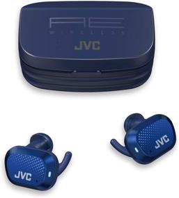 img 4 attached to 🎧 Беспроводные вкладыши JVC HA-AE5TA AE Sport - наушники Bluetooth с зарядкой на 27 часов, защитой от воды IP55 (синие)