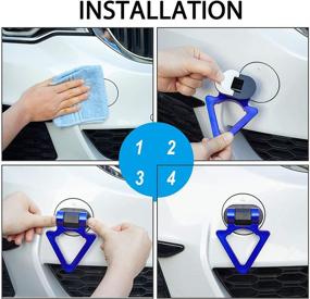 img 1 attached to TOMALL Blue Car Tow Hook Universal Decorative V Shape Racing Style Trailer Hook Sticker For Car Bumper (ONLY Decoration)