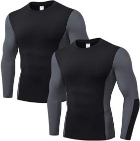 img 4 attached to Compression Protection Cooling Workout Undershirts Men's Clothing for Active